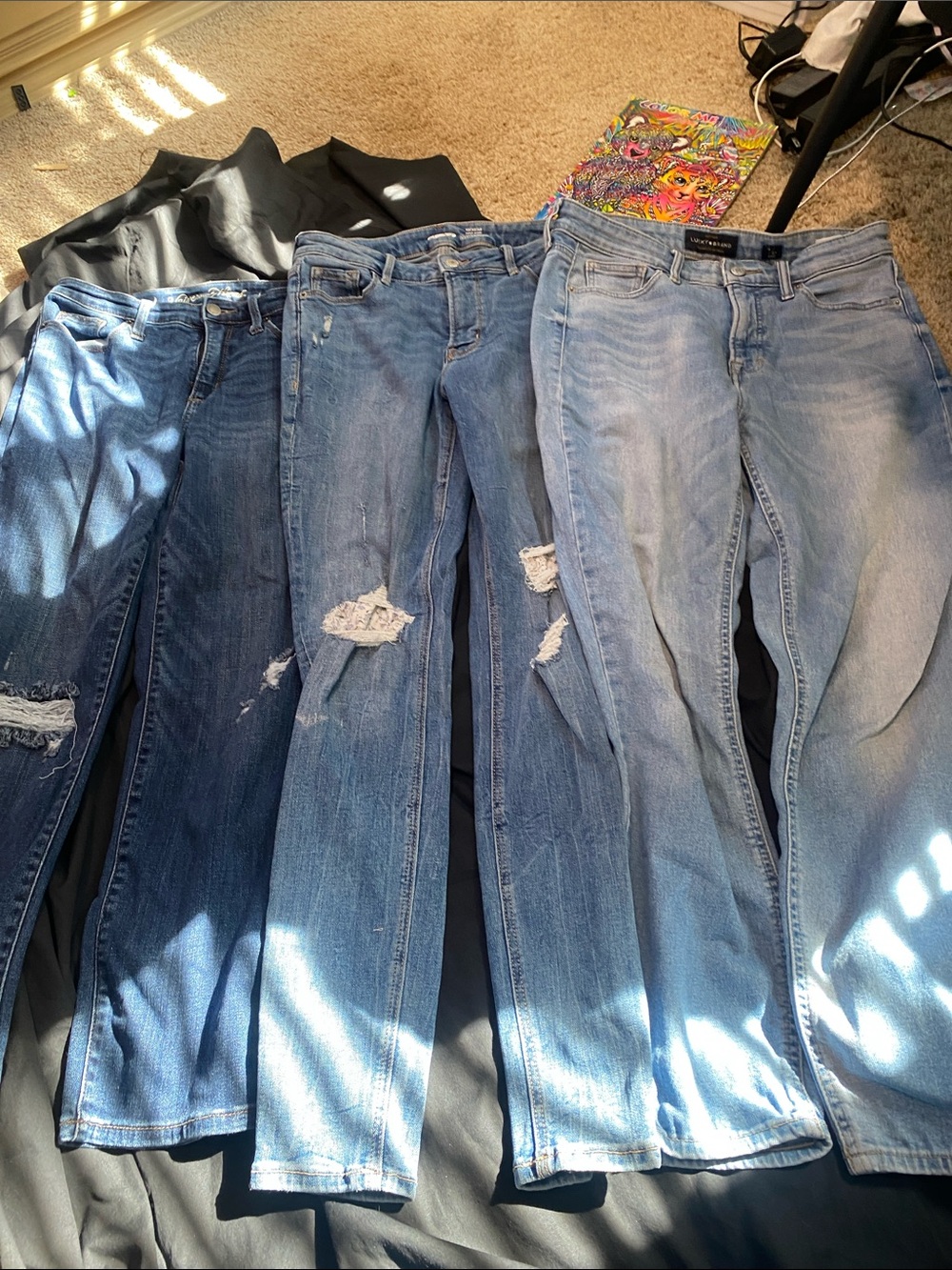 Lucky Brand Light Blue Distressed Straight Leg Jeans